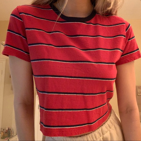 brandy red striped crop top - Picture 3 of 4